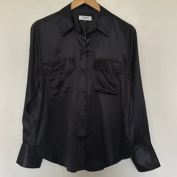 Madewell Flap Pocket Silk Shirt - Picture 3 of 7
